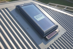 VELUX solar opening on metal roof